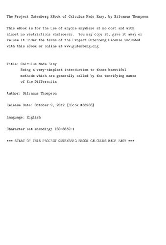 CALCULUS MADE EASY It-ebooks