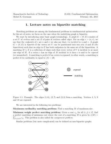 Combinatorial Optimization Lecture Notes Mit 18433 Itebooks
