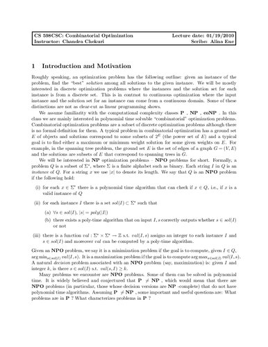 Combinatorial Optimization Lecture Notes Uiuc Cs598csc Itebooks