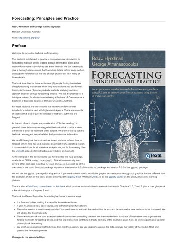 Forecasting Principles And Practice 2e 2nd Edition Itebooks