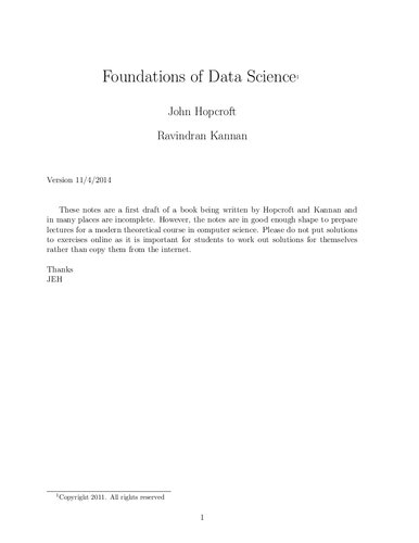 Foundations Of Data Science Itebooks