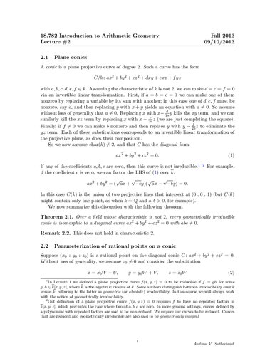 Introduction To Arithmetic Geometry Lecture Notes Mit 18782 Itebooks