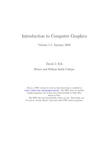 Introduction To Computer Graphics Itebooks