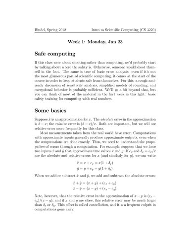 Introduction To Scientific Computing Lecture Notes Cornell Cs3220 Itebooks