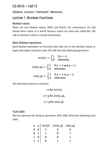 Introduction To Theory Of Computing Lecture Notes Cornell Cs4810 Itebooks