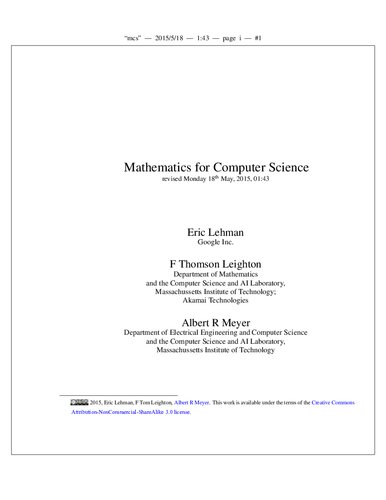 Mathematics For Computer Science Mit 6042j Itebooks