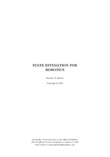 State Estimation For Robotics Itebooks
