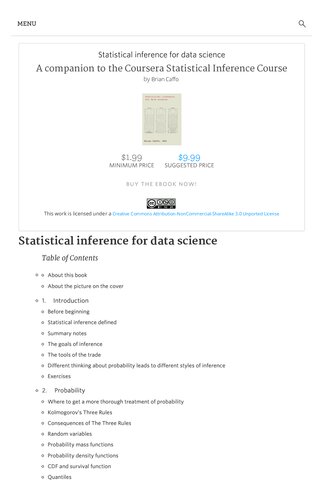 Statistical Inference For Data Science Itebooks