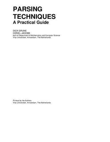 Parsing Techniques A Practical Guide Itebooks