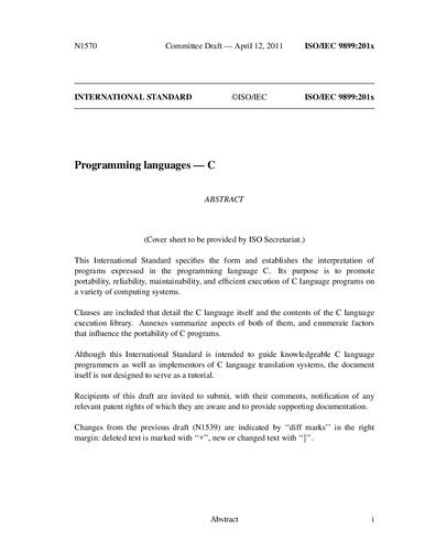 International Standard Committee Draft 2011 C11 Itebooks