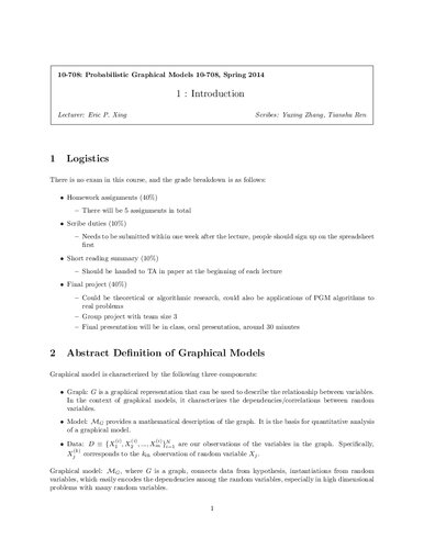 Probabilistic Graphical Models Lecture Notes Cmu 10708 Itebooks