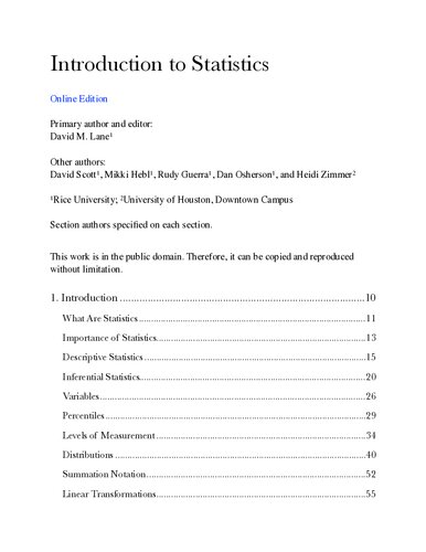 Introduction To Statistics Online Edition Itebooks