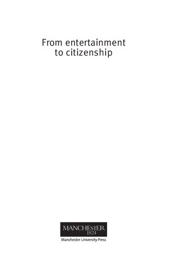 From Entertainment To Citizenship Politics And Popular Culture John Street