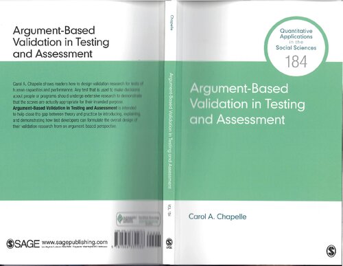 Argumentbased Validation In Testing And Assessment Carol A Chapelle
