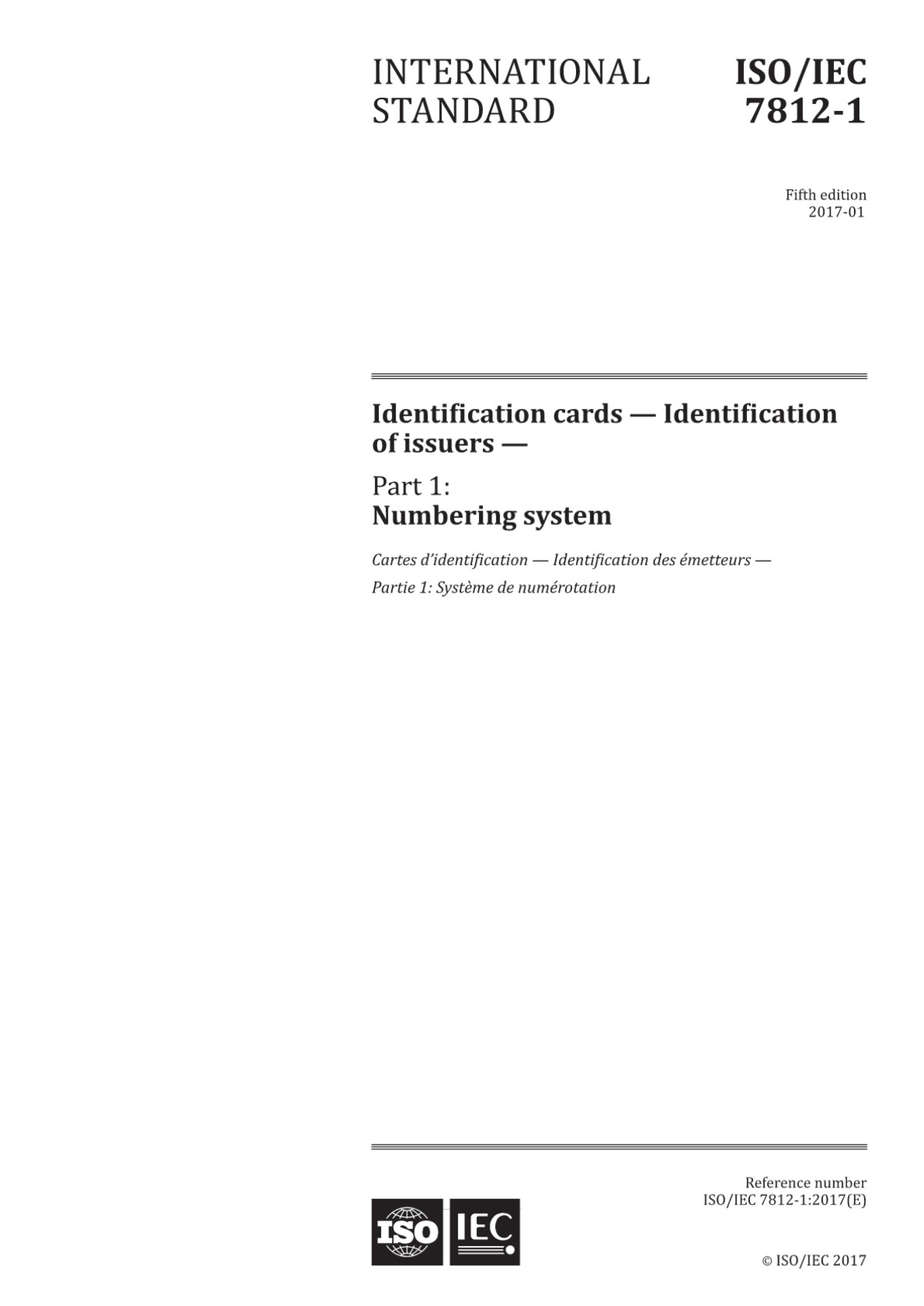 Isoiec 781212017e 5th Edition Isoiec