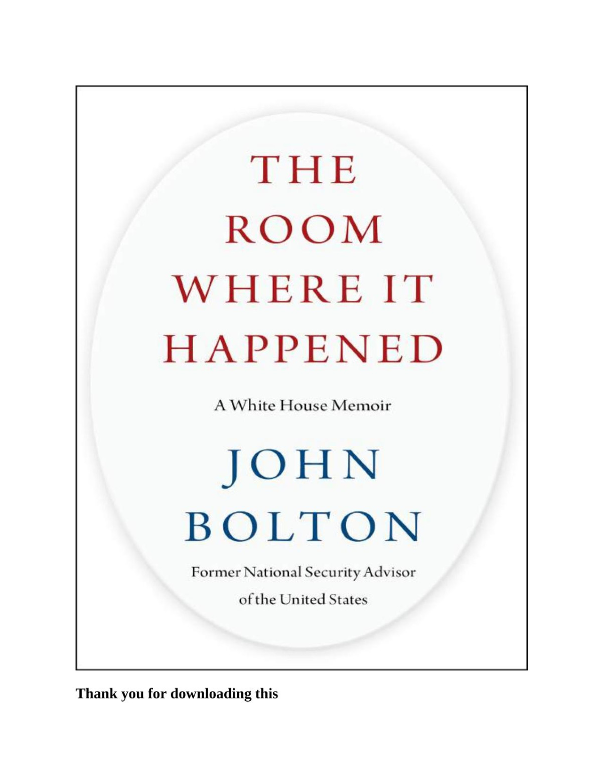The Room Where It Happened A White House Memoir John Bolton