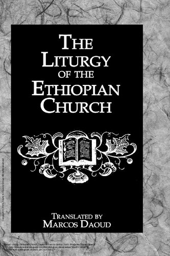 The Liturgy Of The Ethiopian Church Kegan Paul Library Of Religion Mysticism 1st Edition Daoud