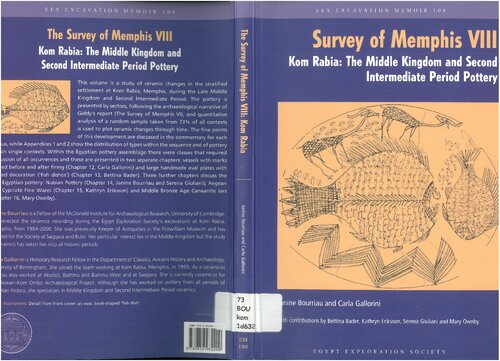 Survey Of Memphis Viii Kom Rabia The Middle Kingdom And Second Intermediate Period Pottery Janine Bourriau Carla Gallorini