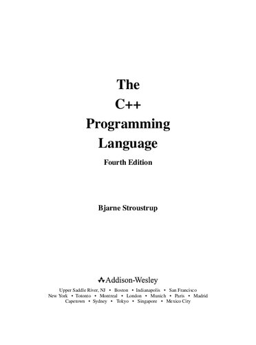 The C Programming Language Fourth Edition Bjarne Stroustrup