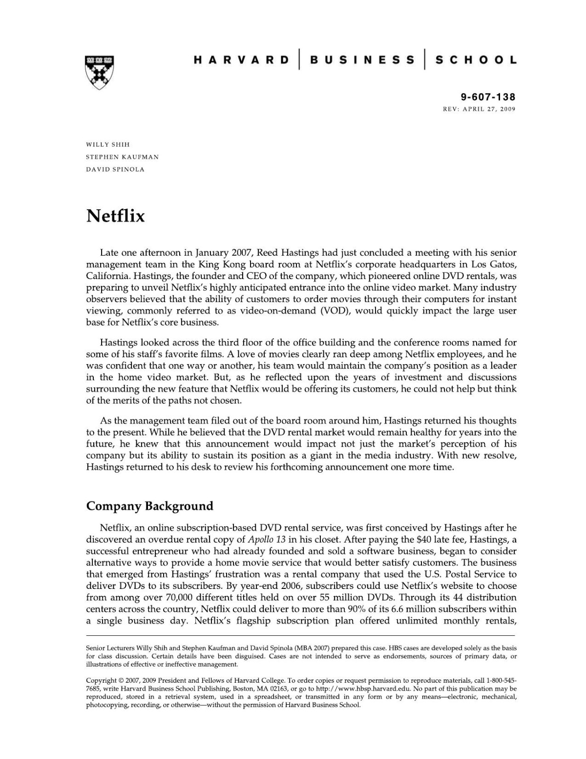 Netflix Andrei Hagiu Hong Luo