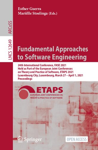 Fundamental Approaches To Software Engineering 1st Edition Esther Guerra