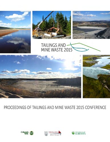 Tailings And Mine Waste 2015 The Organizing Committee Of The 14th International Conference On Tailings And Mine Waste
