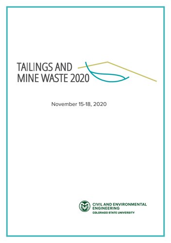 Tailings And Mine Waste 2020 The Organizing Committee Of The 14th International Conference On Tailings And Mine Waste