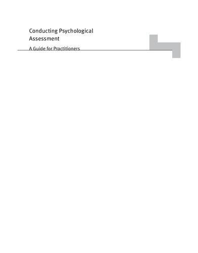 Conducting Psychological Assessment A Guide For Practitioners 2nd Edition A Jordan Wright