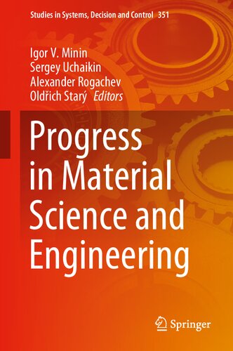 Progress In Material Science And Engineering 1st Ed 2021 Igor V Minin Editor