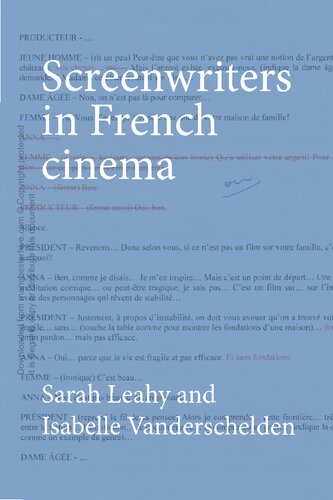 Screenwriters In French Cinema Sarah Leahy And Isabelle Vanderschelden