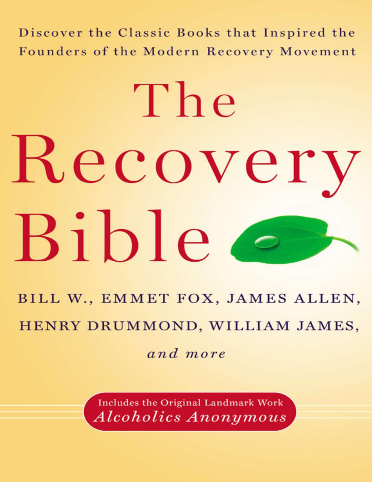 The Recovery Bible Bill W Henry Drummond Ralph Waldo Trine Emmet Fox James Allen Rev Sam Shoemaker William James Wilson
