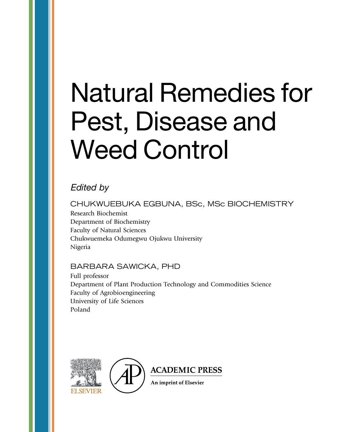 Natural Remedies For Pest Disease And Weed Control 1st Edition Chukwuebuka Egbuna Barbara Sawicka
