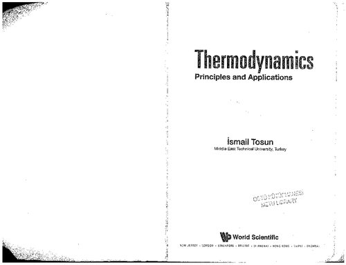 Thermodynamics Principles And Applications Ismail Tosun