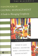 The Blackwell Handbook Of Global Management Henry W Lane Martha Maznevski