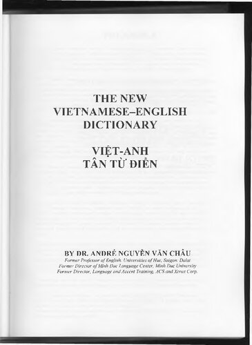 The New Vietnameseenglish Dictionary Andre N Van Chau