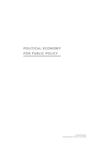 Political Economy For Public Policy Ethan Bueno De Mesquita
