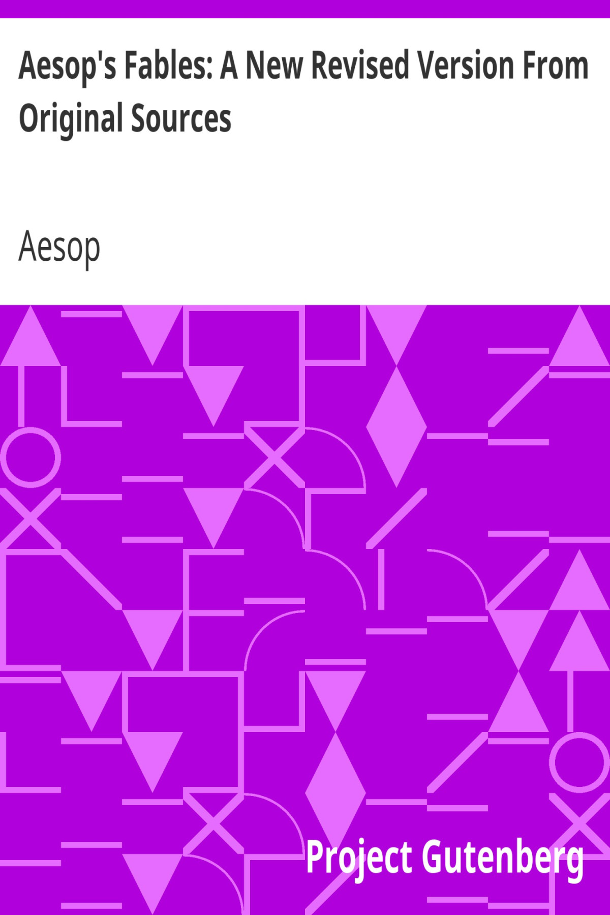 Aesops Fables A New Revised Version From Original Sources Aesop