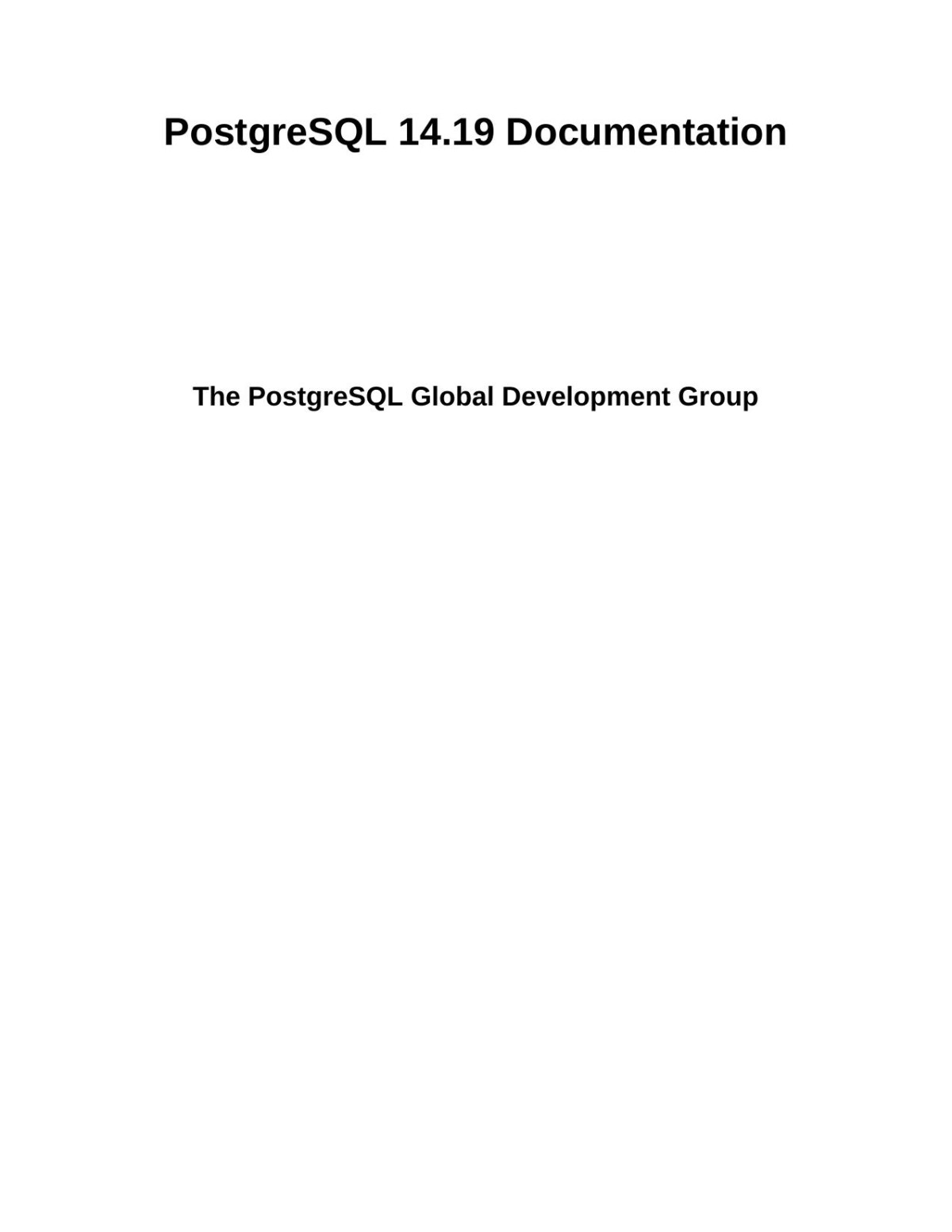 Postgresql 1419 Documentation 1419 The Postgresql Global Development Group