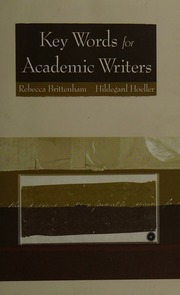 Key Words For Academic Writers Brittenham Rebecca Hoeller Hildegard