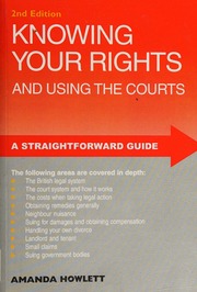 Knowing Your Rights And Using The Courts Howlett Amanda