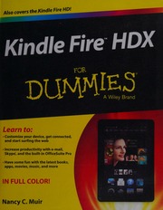 Kindle Fire Hdx For Dummies Muir Nancy 1954 Author
