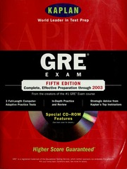 Kaplan Gre Exam 5th Ed Stanley H Kaplan Educational Center New York