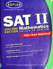 Sat Ii Mathematics Level Ic And Iic Kaplan Inc