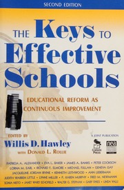 The Keys To Effective Schools Educational Reform As Continuous Improvement 2nd Ed Hawley