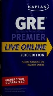 Gre Exam Premier Live Online 2010 Ed Kaplan Test Prep And Admissions