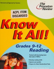 Know It All Grades 912 Reading 1st Ed Princeton Review Firm