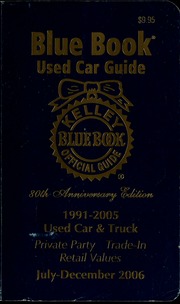 Kelley Blue Book Used Car Guide 19912005 Models 80th Anniversary Edition Irvine