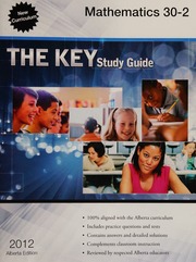 The Key Mathematics 302 Student Study Guide 2012 Alberta Ed Rao