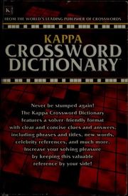 Kappa Crossword Dictionary Janis Weiner