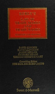 Kerlys Law Of Trade Marks And Trade Names 13th Ed Kitchin David Kerly